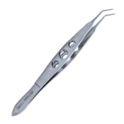 McPherson Suture Forceps, Angled 45 Degrees, 0.4mm, 1 x 2 Teeth, Tying Platforms, 7mm Bend To Tip, Three Hole Handle 555845,11/6/3421,K5-2310