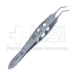 McPherson Suture Forceps, Angled 45 Degrees, 0.3mm, 1 x 2 Teeth, 6mm Tying Platform, 10mm Bend To Tip, Three Hole Handle - 11-6-3441
