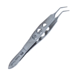 McPherson Suture Forceps, Angled 45 Degrees, 0.3mm, 1 x 2 Teeth, 6mm Tying Platform, 10mm Bend To Tip, Three Hole Handle 563150,11/6/3441,K5-2330