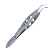McPherson Suture Forceps, Angled 45 Degrees, 0.3mm, 1 x 2 Teeth, 6mm Tying Platform, 10mm Bend To Tip, Three Hole Handle 563150,11/6/3441,K5-2330