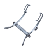 Mellinger Eye Speculum, Fenestrated 17mm Blades, 29mm Spread, Self-Locking Mechanism, Dull Finish, Overall Length 2-5/8" (66mm) 1199213,May-83,E4072