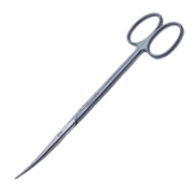 Metzenbaum Brophy Gum Suture Scissors, Curved, Sharp Tips, Serrated, 36mm Mid-Screw To Tip, Two Tone Finish, Overall Length 5-1/2" (145mm) 