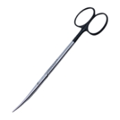 Metzenbaum (Lahey) Scissors, Super Cut, Curved, Bottom Blade Serrated, Delicate, Fine, Blunt Tips, Rounded Shanks, Black Ring Handles, Overall Length 5-3/4" (145mm) 