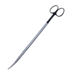 Metzenbaum Nelson Scissors, Super Cut, Curved, Bottom Blade Serrated, Blunt Tips, Rounded Shanks, Black Ring Handles, Overall Length 11" (280mm) 