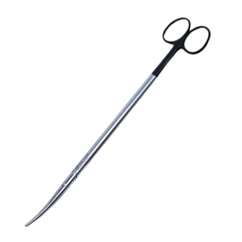 Metzenbaum Nelson Scissors, Super Cut, Curved, Bottom Blade Serrated, Blunt Tips, Rounded Shanks, Black Ring Handles, Overall Length 11" (280mm) 