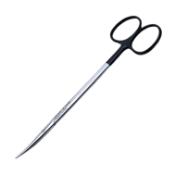Metzenbaum (Lahey) Scissors, Super Cut, Curved, Bottom Blade Serrated, Delicate, Fine, Blunt Tips, Rounded Shanks, Black Ring Handles, Overall Length 6-1/8" (155mm) 