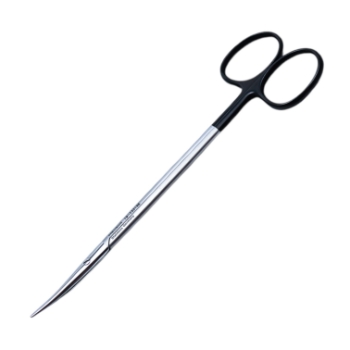 Metzenbaum (Lahey) Scissors, Super Cut, Curved, Bottom Blade Serrated, Delicate, Fine, Blunt Tips, Rounded Shanks, Black Ring Handles, Overall Length 6-1/8" (155mm) 