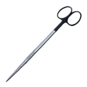 Metzenbaum Scissors, Super Cut, Straight, Blunt Tips, Bottom Blade Serrated, Rounded Shanks, Black Ring Handles, Overall Length 7" (180mm) 