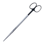 Metzenbaum (Lahey) Scissors, Super Cut, Straight, Bottom Blade Serrated, Delicate, Fine, Blunt Tips, Rounded Shanks, Black Ring Handles, Overall Length 7" (180mm) 