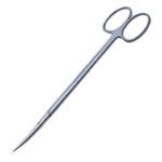 Metzenbaum Scissors, Curved, Delicate, Fine, Blunt Tips, Oval Shanks, Two Tone Finish, Overall Length 6-1/8" (155mm) 