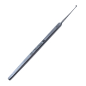 Meyerhoeffer Chalazion Curette, #1, 1.75mm Cup, Straight 31mm Shaft, Flat Handle, Polished Finish, Overall Length 5-1/8" (130mm)  K3-1010,E0781,08-06103,OP1783,9106E,K3-1010,08-06103,E0781