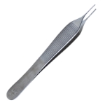 Micro Adson Tissue Forceps, Extremely Delicate Diamond Dusted Jaws, 1 x 2 Teeth, Overall Length 4-3/4" (121mm) 