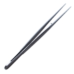 Micro Dressing Forceps, Straight, 1mm Diamond Coated Tips, Flat Serrated Handle, Overall Length 7-3/8" (188mm) 
