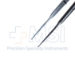 Micro Gerald Forceps, Straight, Delicate 1mm x 0.5mm Diamond Dusted Ring Tips, Flat Serrated Handle, Overall Length 7" (180mm) - 5115-244