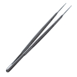 Micro Gerald Forceps, Straight, Delicate 1mm x 0.5mm Diamond Dusted Ring Tips, Flat Serrated Handle, Overall Length 7" (180mm) 