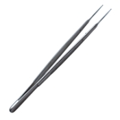 Micro Gerald Forceps, Straight, Delicate 1mm x 0.5mm Diamond Dusted Ring Tips, Flat Serrated Handle, Overall Length 7" (180mm) 