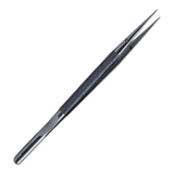 Micro Surgical Forceps, Straight Design, 1mm Diamond Dusted Platform Jaw, Counter Weight, Round Diamond Knurled Handle, Overall Length 7" (178mm) 