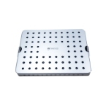 MicroSurgical Sterilization Tray, Anodized Aluminum, Includes Base, Lid, 1 Silicone Mat, Tray Size 8-1/2" x 6-3/4" X-3/4" (216mm x 172mm x 19mm), Single Layer Tray Holds Average Of 6 Instruments 