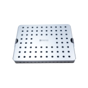 MicroSurgical Sterilization Tray, Anodized Aluminum, Includes Base, Lid, 1 Silicone Mat, Tray Size 8-1/2" x 6-3/4" X-3/4" (216mm x 172mm x 19mm), Single Layer Tray Holds Average Of 6 Instruments 