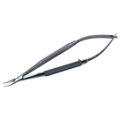 Microvascular Needle Holder, Curved, Without Lock, Overall Length 5" (130mm) 
