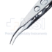 Moody Fixation Forceps, Curved Right, 0.5mm, 1 x 2 Teeth, Thru Handle, Click Lock Thumb Release, Three Hole Handle, Polished Finish, Overall Length 4-1/4" (108mm) - 11-6-3665