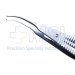 Moody Fixation Forceps, Curved Right, 0.5mm, 1 x 2 Teeth, Through Handle Click Lock, Thumb Release, Polished Finish, Solid Serrated Castroviejo Handle, Overall Length 4-1/4" (108mm) - 5-2664