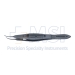 Moody Fixation Forceps, Curved Shafts, 0.5mm, 1 x 2 Teeth, Through Handle Click Lock Thumb Release, Polished Finish, Solid Serrated Castro Handle, Overall Length 4-1/4" (108mm) - 5-2664-L