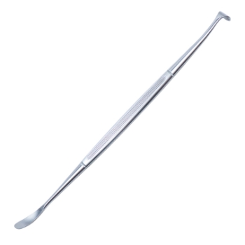 Morrison Hurd Dissector / Pillar Retractor, Double Ended, Curved Dissecting End 7mm x 22mm, Serrated Edge, Retractor End 10mm Wide, Handle Longitudinally Serrated, Overall Length 8.8" (224mm) 