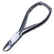 Nail Nipper, Stainless Steel, Concave Blade, V Spring, Flip Lock, Overall Length 5-1/2" (140mm) 