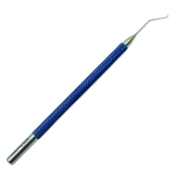 Nichamin Titanium Quick Chopper, Eye-Shaped Wedged Cutting Edge, Angled Tip, Angled 10mm from Bend to Tip, Left Hand Dominant, For Use In Right Hand, Round Knurled Handle, Overall Length 4-1/2" (114mm) 05-4043 L