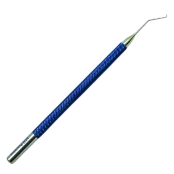 Nichamin Titanium Quick Chopper, Eye-Shaped Wedged Cutting Edge, Angled Tip, Angled 10mm from Bend to Tip, Left Hand Dominant, For Use In Right Hand, Round Knurled Handle, Overall Length 4-1/2" (114mm) 05-4043 L