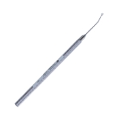 Nightingale Capsule Curette, Angled, 1.75mm Diameter Semi Sharp Ring, 10mm Tip To Bend, Round Knurled Handle, Overall Length 4-3/4" (120mm) 113899,11/4/2211,K3-1100
