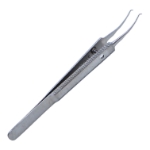 Nordan Colibri Forceps, Colibri Style Tips, 0.12mm, 1 x 2 Teeth, Flattened Round Knurled Handle, Dull Finish, Alignment Pin, Overall Length 4-1/4" (104mm) 875974,May-98,E3187
