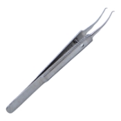 Nordan Colibri Forceps, Colibri Style Tips, 0.12mm, 1 x 2 Teeth, Flattened Round Knurled Handle, Dull Finish, Alignment Pin, Overall Length 4-1/4" (104mm) 875974,May-98,E3187