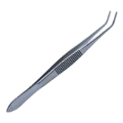 Nugent Utility Forceps, 10mm Smooth Jaws, 45 Degrees Angled Shafts, Overall Length 4-1/4" (110mm) 365730,May-01,K5-6214,E1890