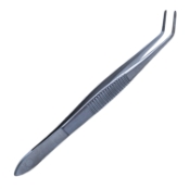 Nugent Utility Forceps, 10mm Crisscross Serrated Jaws, 45 Degrees Angled Shafts, Overall Length 4-1/4" (110mm) 366460,May-03,K5-6215,E1892
