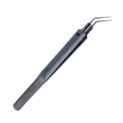 OGawa-Utrata Capsulorhexis Forceps, 11.5mm Angled Shafts, Iris Stop, Fine Angled Tips, Round Handle, Dull Finish, Overall Length 4" (105mm) E2002RU,2190E 2016,E2002 R
