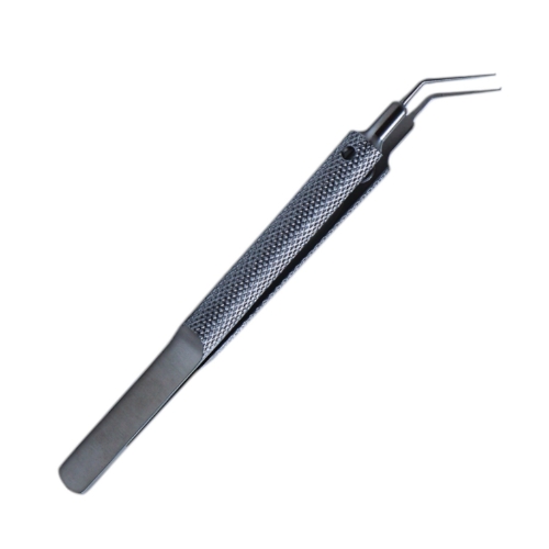 O'Gawa-Utrata Capsulorhexis Forceps, 11.5mm Angled Shafts, Iris Stop, Fine Angled Tips, Round Handle, Dull Finish, Overall Length 4" (105mm) E2002RU,2190E 2016,E2002 R