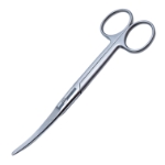 O/R Scissors, Curved, Sharp/Blunt Tips, Overall Length 6" (152mm) 