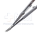 Osher Needle Holder, Curved, Delicate Tapered 9mm Jaw, With Lock, For Grasping 10-0 Sutures, Round Knurled Handle, Overall Length 4-1/4" (110mm) - 5-4918-W