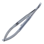 Osher Needle Holder, Curved, Delicate Tapered 9mm Jaw, With Lock, For Grasping 10-0 Sutures, Round Knurled Handle, Overall Length 4-1/4" (110mm) E3807 W,4450E,E3807 W