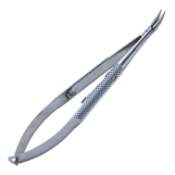 Osher Needle Holder, Curved, Delicate Tapered 9mm Jaw, With Lock, For Grasping 10-0 Sutures, Round Knurled Handle, Overall Length 4-1/4" (110mm) E3807 W,4450E,E3807 W