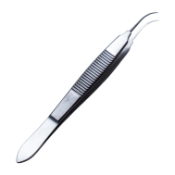 Osher Tying Forceps, Ultra Fine, Curved Shafts, 6.5mm Tying Platform, Serrated Flat Handle, Dull Finish, Overall Length 4" (100mm) 373035,21-May,E1810
