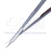 Osher Universal Corneal Scissors, Thin Curved Blades, For Precise 6.5mm Beveled Incision, Blunt Tips, Gentle Curve, 21mm Mid-Screw To Tip, Flat Serrated Spring Handle, Overall Length 4.7" (119mm) - 5-4320
