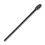 Oval Egg Burr, Head Size 4mm, Head Length 7.9mm, Overall Length, 54mm Overall Length, 8 Flutes, Sold Sterile 1 Per Package 
