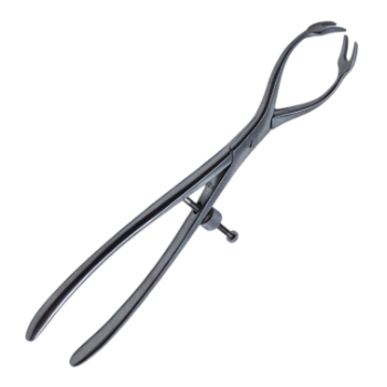 Patella Forceps, 2 x 2 Teeth, Offset, Speed Lock, 8mm Gap, Smooth Handle, Overall Length 7" (178mm) 