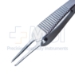 Paufique Suturing Forceps, Straight Shafts, 1 x 2 Teeth Set At 45 Degrees, 6mm Tying Platform, Serrated Wide Handle, Polished Finish, Overall Length 3-3/8" (87mm) - 5-2942