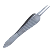 Paufique Suturing Forceps, Straight Shafts, 1 x 2 Teeth Set At 45 Degrees, 6mm Tying Platform, Serrated Wide Handle, Polished Finish, Overall Length 3-3/8" (87mm) 380705,May-42,K5-3562,E1831