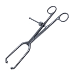 Pelvic Reduction Forceps, Short Straight Jaw, Angled In, Short Pointed-Ball Tips, Speed Lock, Ring Handles, Overall Length 9-3/4" (250mm) 