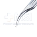 Pierse-Colibri Forceps, Curved Shafts, 0.11mm, 1 x 1 Pierse Teeth, Short Flat Handle, Overall Length 3" (75mm) - 11-6-2811